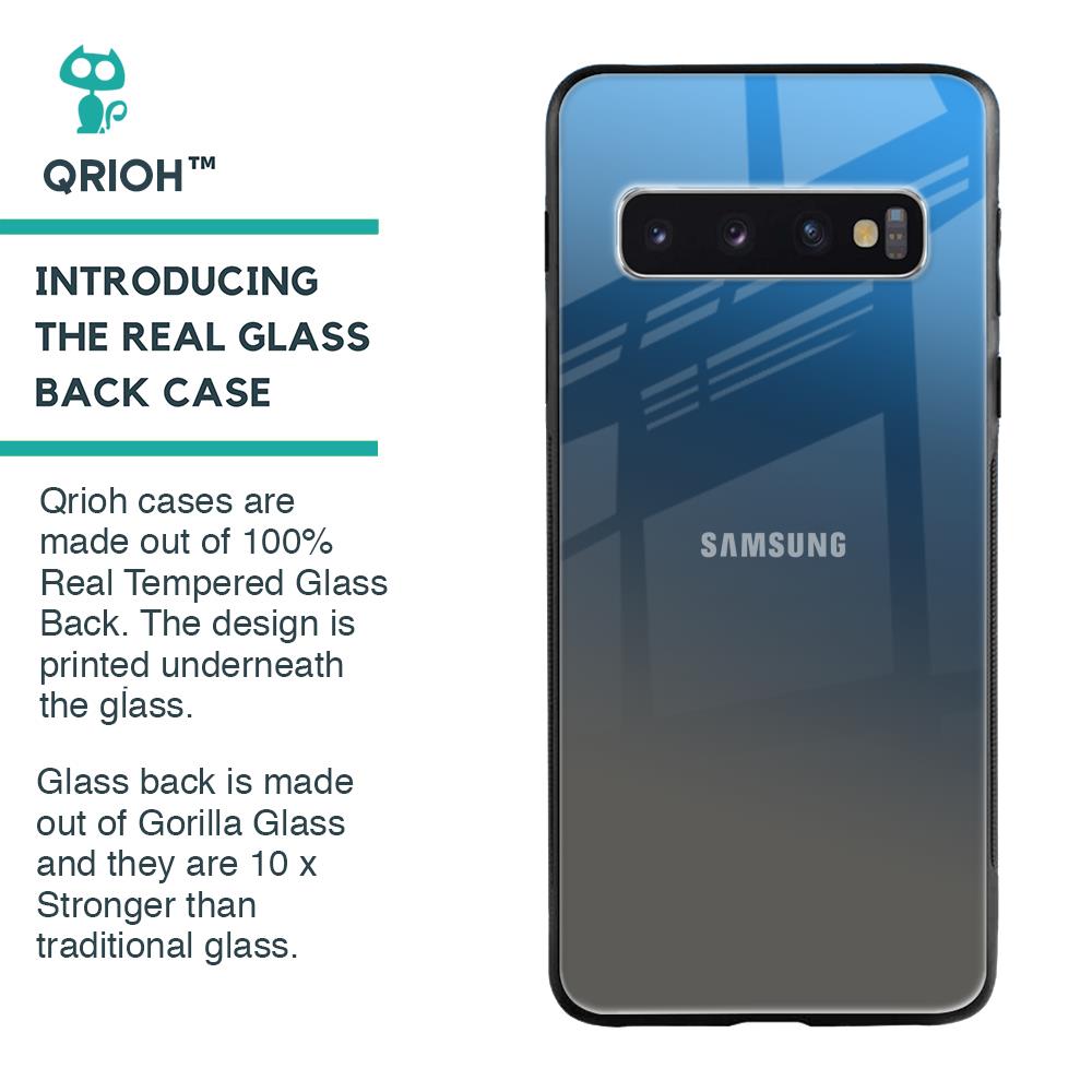 Blue Grey Ombre Glass Case for Samsung Galaxy S10