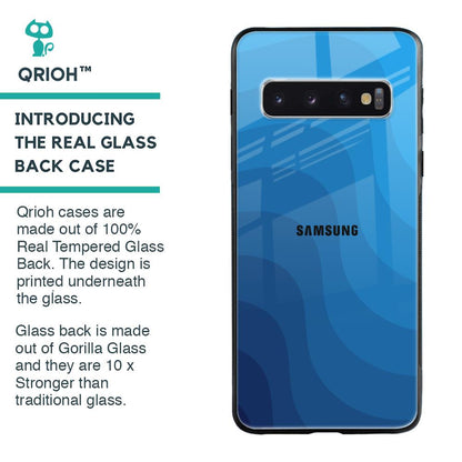 Blue Wave Abstract Glass Case for Samsung Galaxy S10