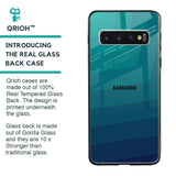 Green Triangle Pattern Glass Case for Samsung Galaxy S10