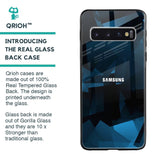 Polygonal Blue Box Glass Case For Samsung Galaxy S10