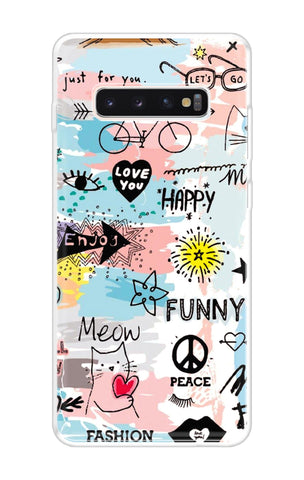 Happy Doodle Samsung Galaxy S10 Back Cover