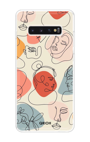 Abstract Faces Samsung Galaxy S10 Back Cover