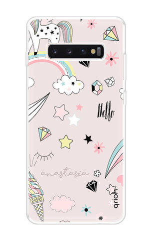 Unicorn Doodle Samsung Galaxy S10 Back Cover