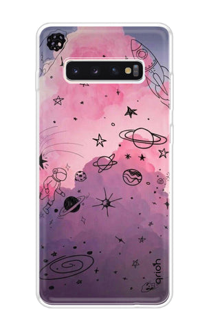 Space Doodles Art Samsung Galaxy S10 Back Cover