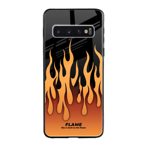 Fire Flame Samsung Galaxy S10 Plus Glass Back Cover Online