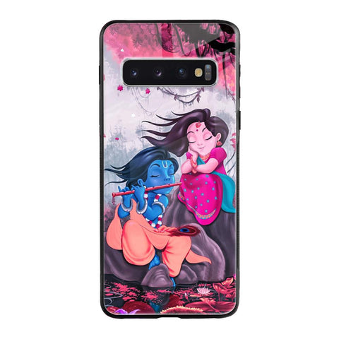 Radha Krishna Art Samsung Galaxy S10 Plus Glass Back Cover Online