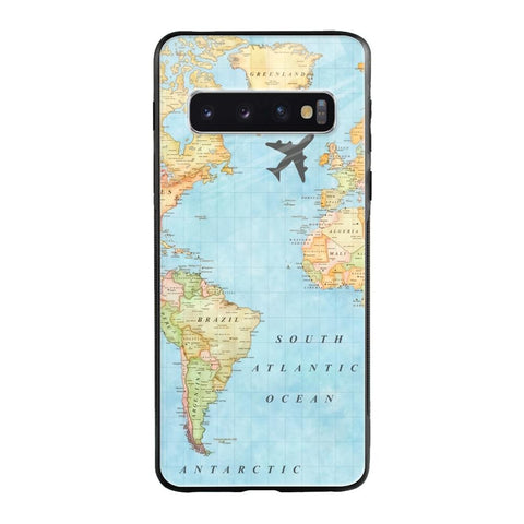 Travel Map Samsung Galaxy S10 Plus Glass Back Cover Online
