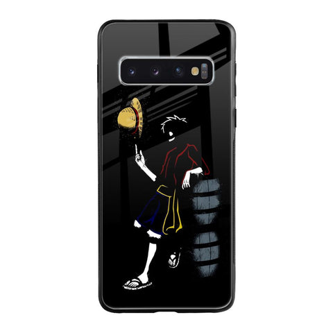 Luffy Line Art Samsung Galaxy S10 Plus Glass Back Cover Online