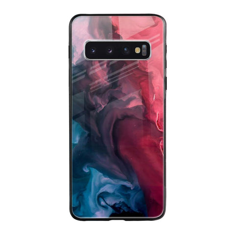 Blue & Red Smoke Samsung Galaxy S10 Plus Glass Back Cover Online