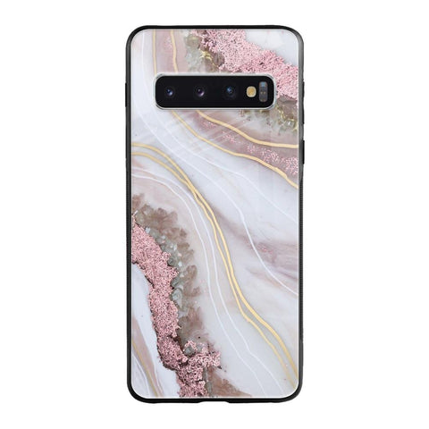Pink & Gold Gllitter Marble Samsung Galaxy S10 Plus Glass Back Cover Online