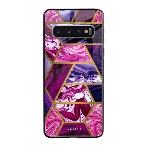 Electroplated Geometric Marble Samsung Galaxy S10 Plus Glass Back Cover Online
