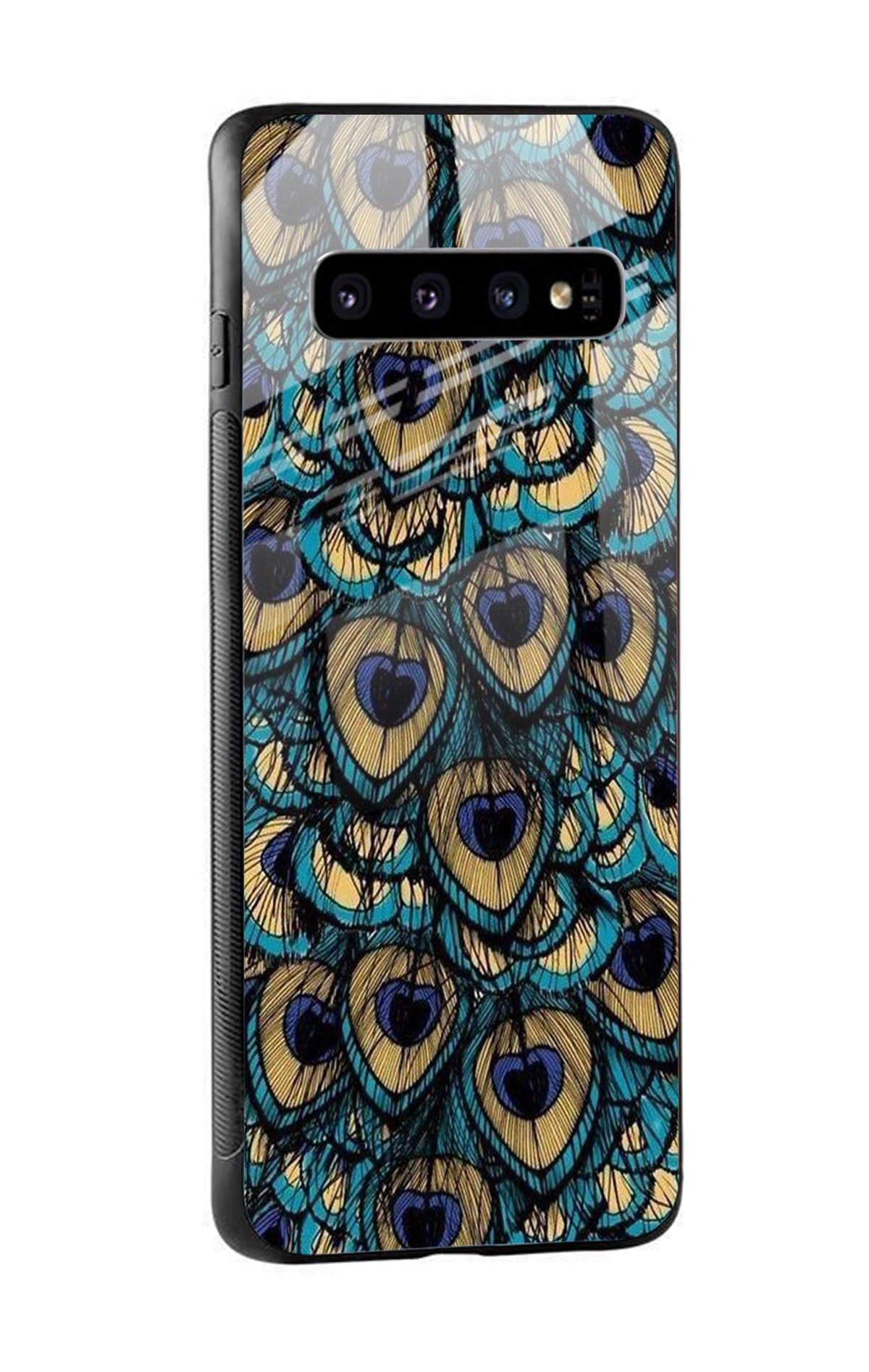 Peacock Feathers Glass case for Samsung Galaxy S10 Plus