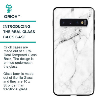 Modern White Marble Glass case for Samsung Galaxy S10 Plus