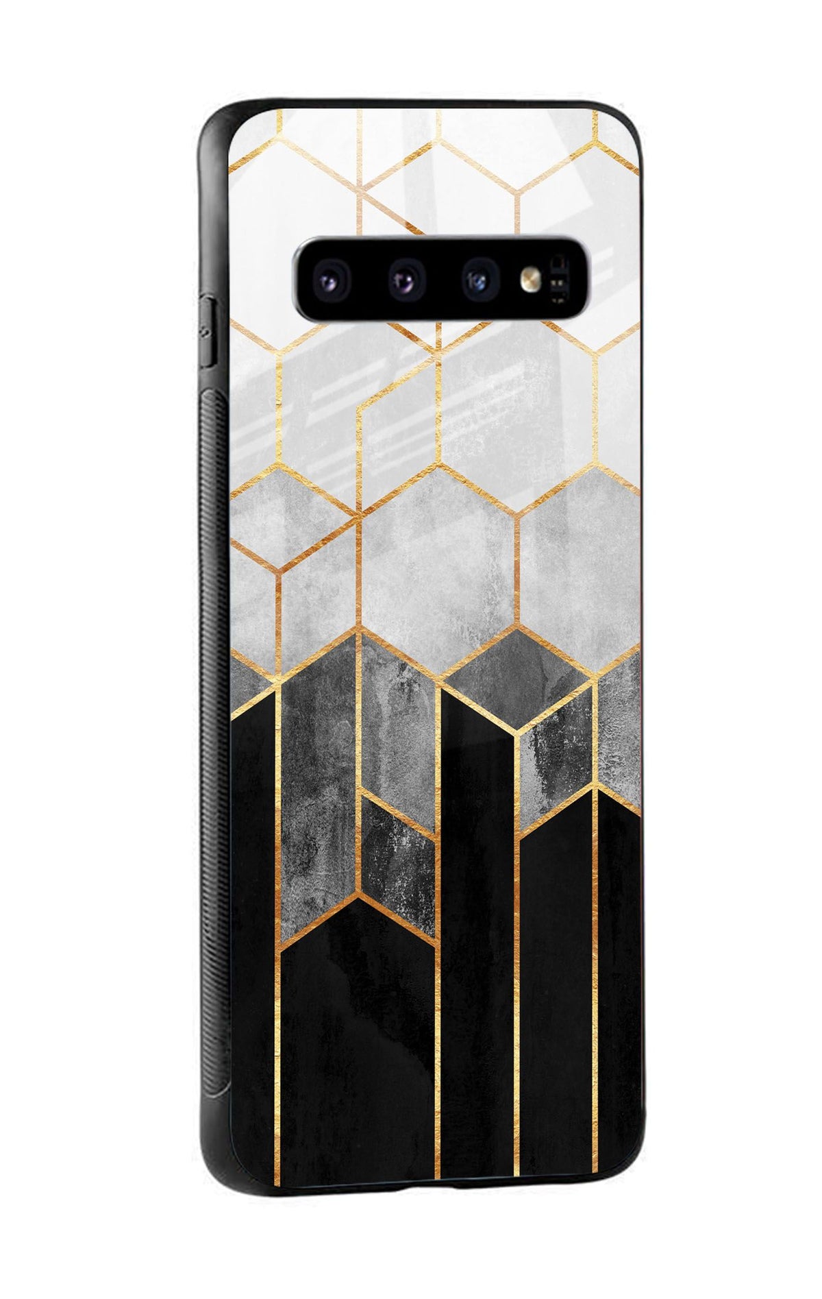 Tricolor Pattern Glass Case for Samsung Galaxy S10 Plus