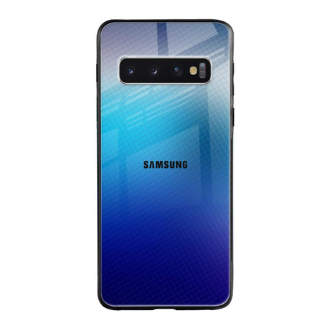 Blue Rhombus Pattern Samsung Galaxy S10 Plus Glass Back Cover Online