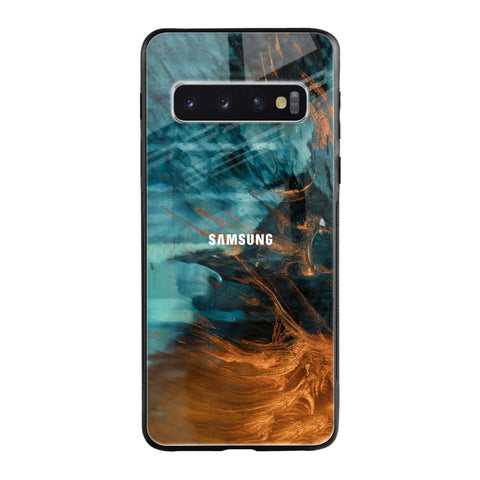 Golden Splash Samsung Galaxy S10 Plus Glass Back Cover Online