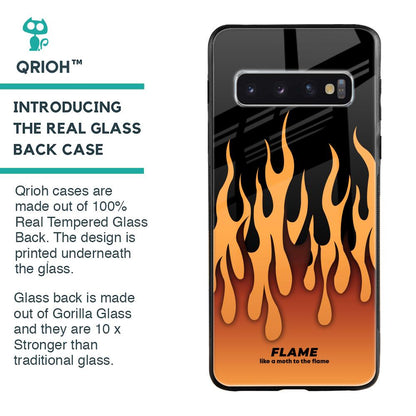 Fire Flame Glass Case for Samsung Galaxy S10 Plus