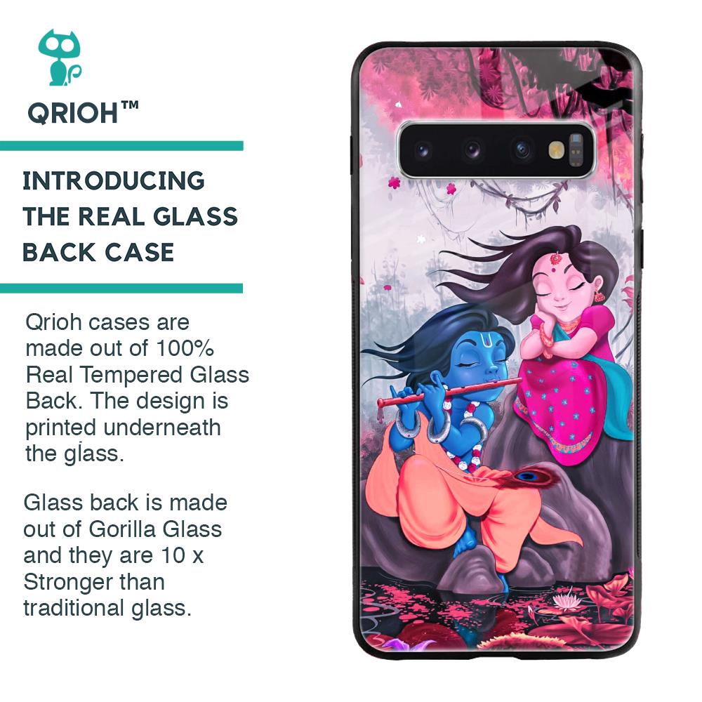 Radha Krishna Art Glass Case for Samsung Galaxy S10 Plus