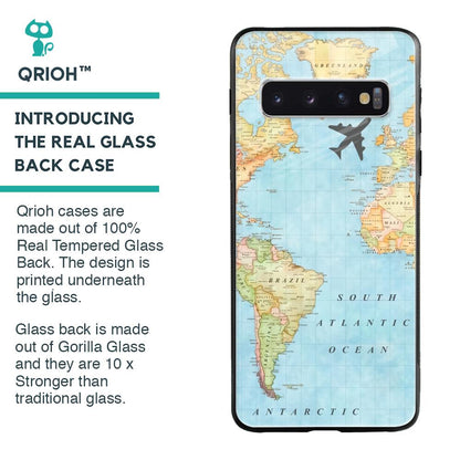 Travel Map Glass Case for Samsung Galaxy S10 Plus