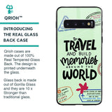 Travel Stamps Glass Case for Samsung Galaxy S10 Plus