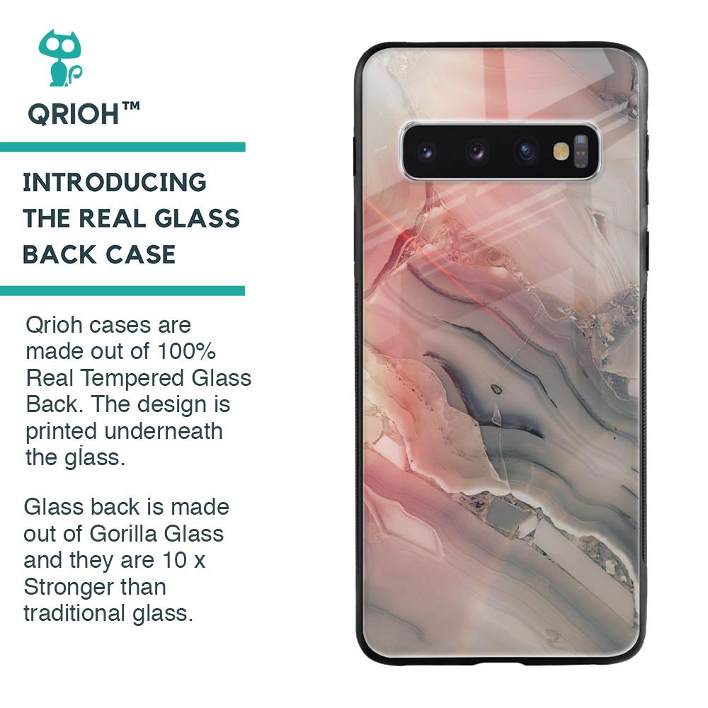 Pink And Grey Marble Glass Case For Samsung Galaxy S10 Plus