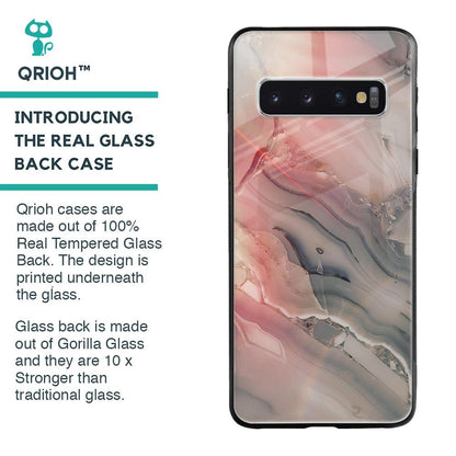 Pink And Grey Marble Glass Case For Samsung Galaxy S10 Plus