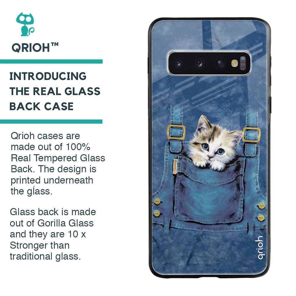 Kitty In Pocket Glass Case For Samsung Galaxy S10 Plus