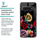 Floral Decorative Glass Case For Samsung Galaxy S10 Plus