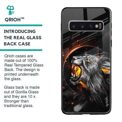 Aggressive Lion Glass Case for Samsung Galaxy S10 Plus