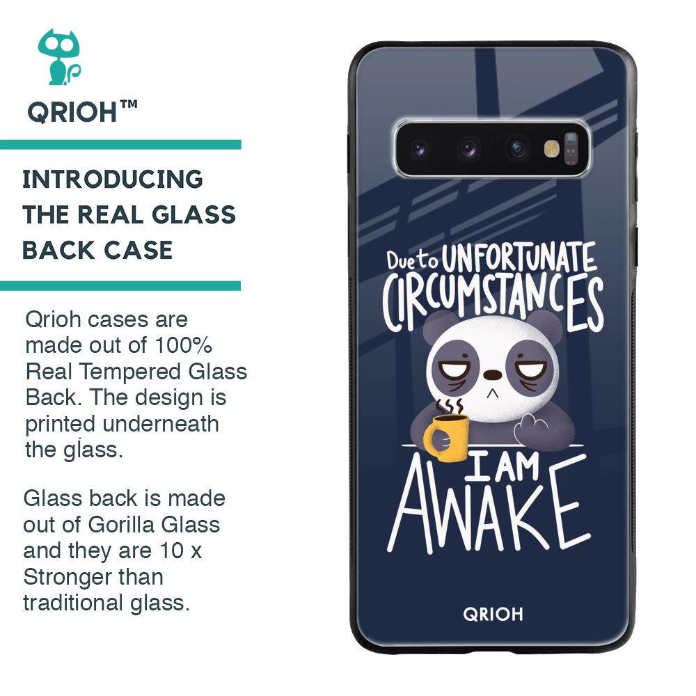 Struggling Panda Glass Case for Samsung Galaxy S10 Plus