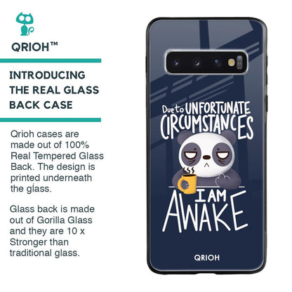 Struggling Panda Glass Case for Samsung Galaxy S10 Plus