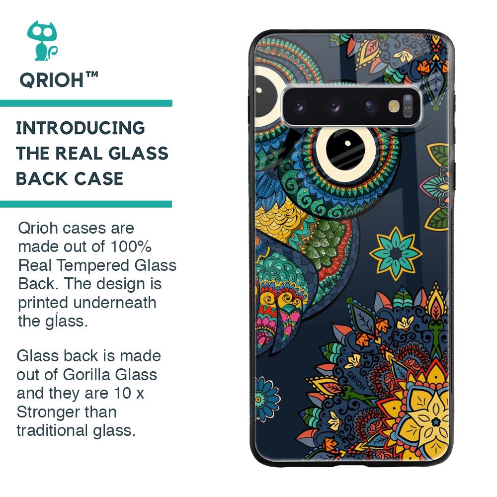 Owl Art Glass Case for Samsung Galaxy S10 Plus