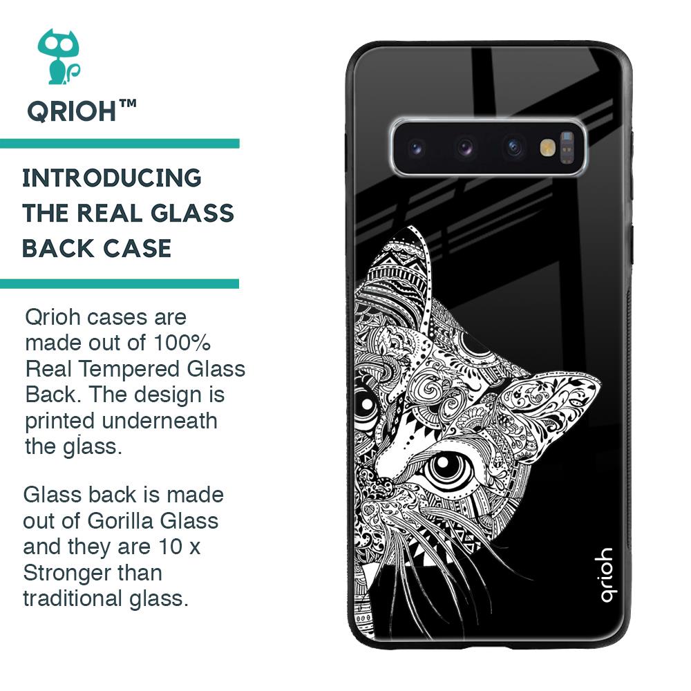 Kitten Mandala Glass Case for Samsung Galaxy S10 Plus