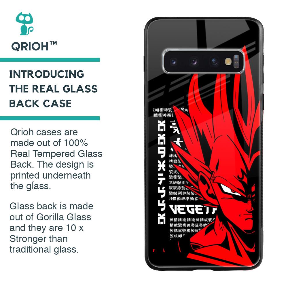 Red Vegeta Glass Case for Samsung Galaxy S10 Plus