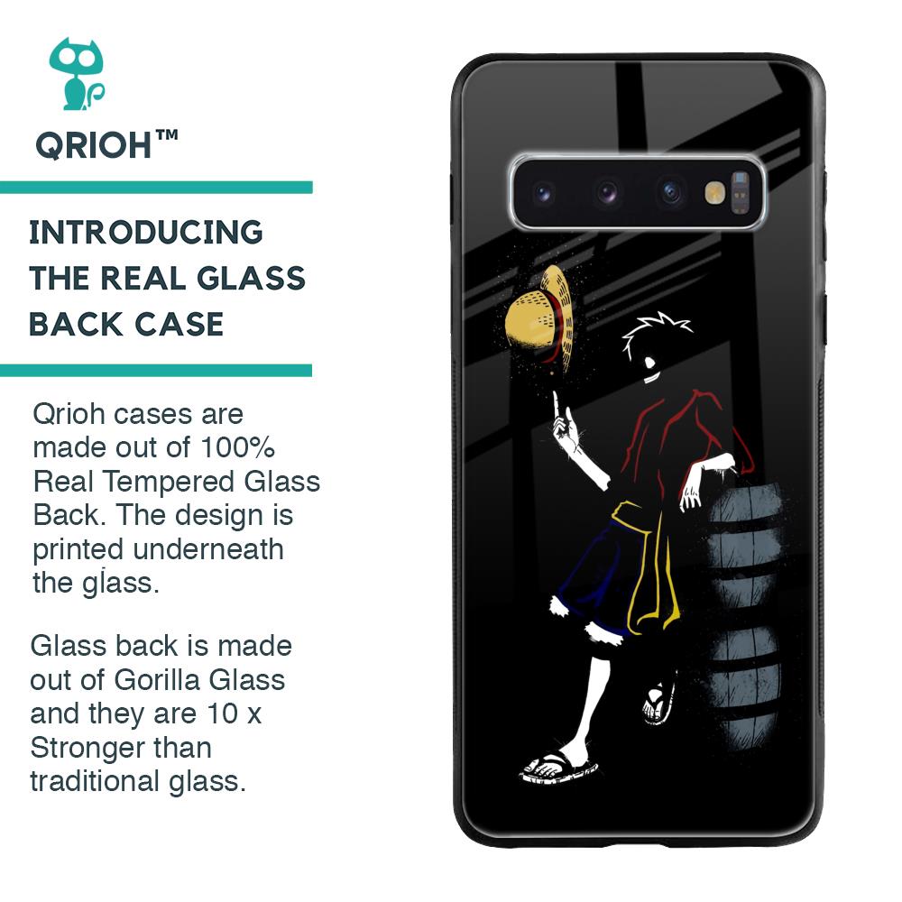 Luffy Line Art Glass Case for Samsung Galaxy S10 Plus