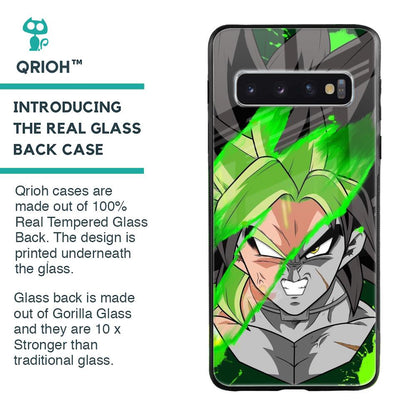 Anime Green Splash Glass Case for Samsung Galaxy S10 Plus