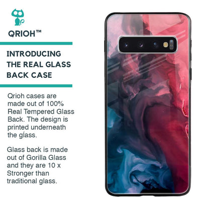 Blue & Red Smoke Glass Case for Samsung Galaxy S10 Plus