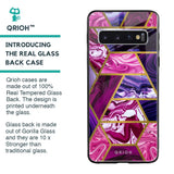 Electroplated Geometric Marble Glass Case for Samsung Galaxy S10 Plus