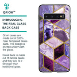 Purple Rhombus Marble Glass Case for Samsung Galaxy S10 Plus