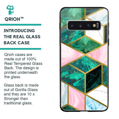 Seamless Green Marble Glass Case for Samsung Galaxy S10 Plus