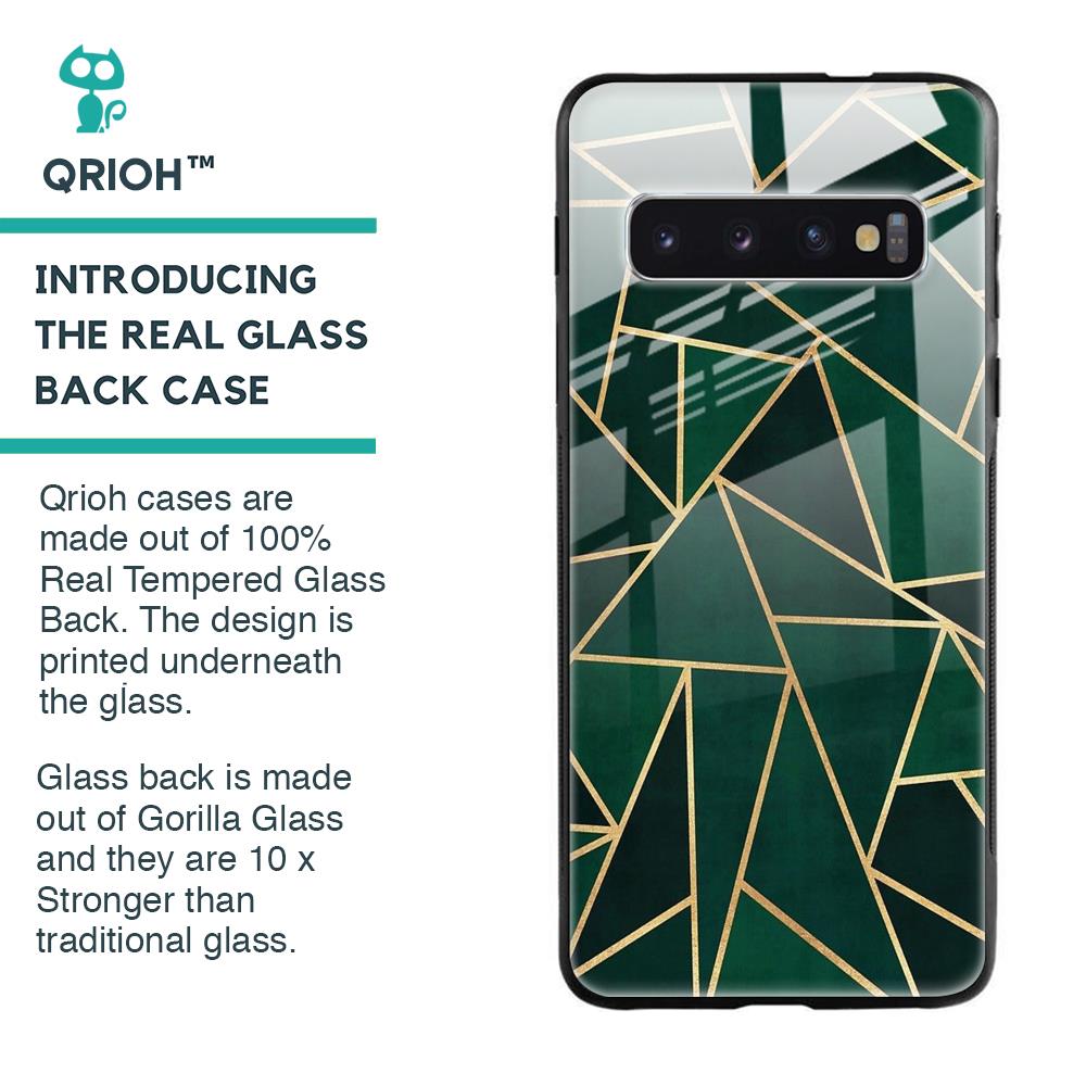 Abstract Green Glass Case For Samsung Galaxy S10 Plus