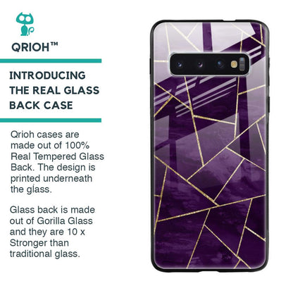 Geometric Purple Glass Case For Samsung Galaxy S10 Plus