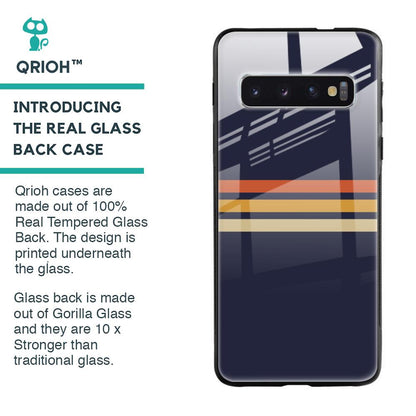 Tricolor Stripes Glass Case For Samsung Galaxy S10 Plus