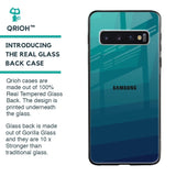 Green Triangle Pattern Glass Case for Samsung Galaxy S10 Plus