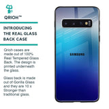 Blue Rhombus Pattern Glass Case for Samsung Galaxy S10 Plus