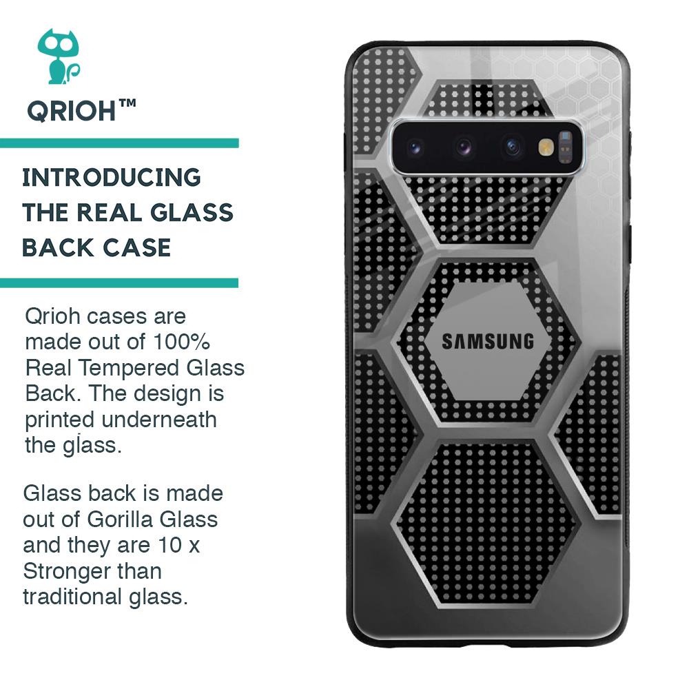 Hexagon Style Glass Case For Samsung Galaxy S10 Plus