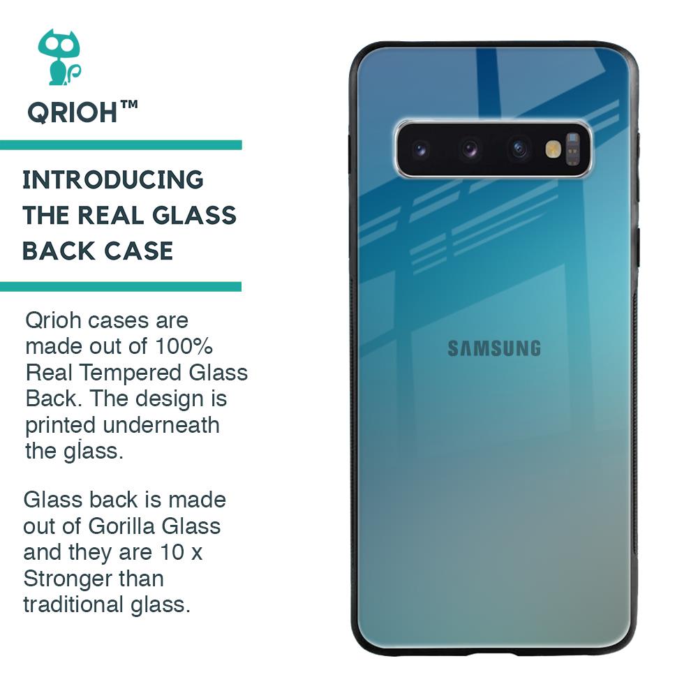 Sea Theme Gradient Glass Case for Samsung Galaxy S10 Plus