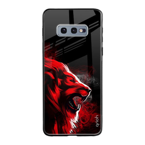 Red Angry Lion Samsung Galaxy S10E Glass Cases & Covers Online