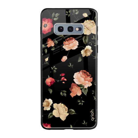 Black Spring Floral Samsung Galaxy S10E Glass Cases & Covers Online