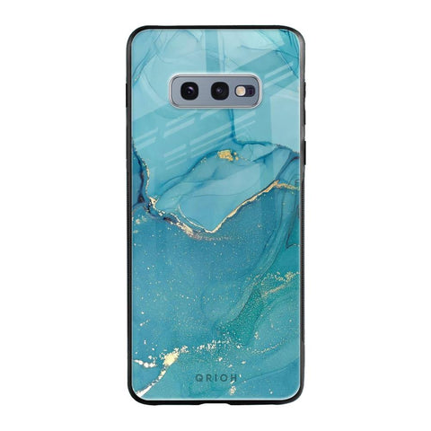 Blue Golden Glitter Samsung Galaxy S10E Glass Back Cover Online